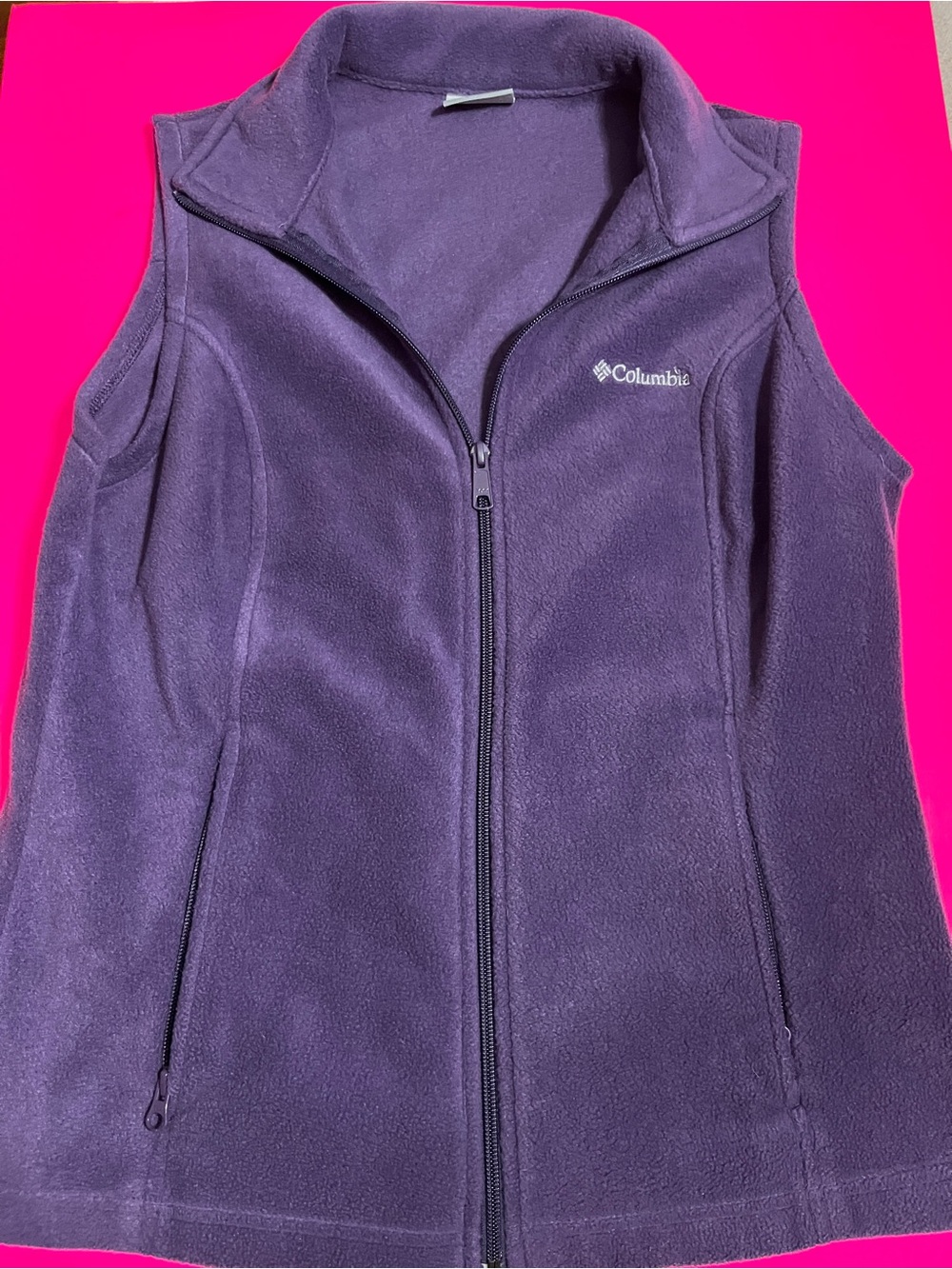 Columbia Girls Purple Fleece Vest - Full Zip Layer